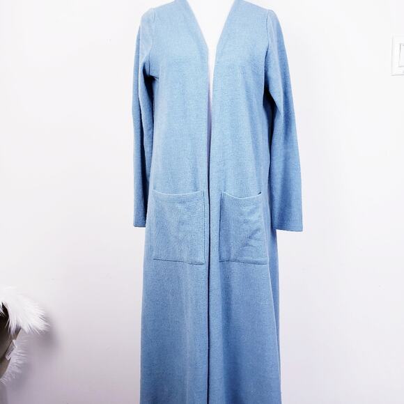 LuLaRoe - Teal Sarah Sweater Duster Cardigans Size Medium - Picture 2 of 7